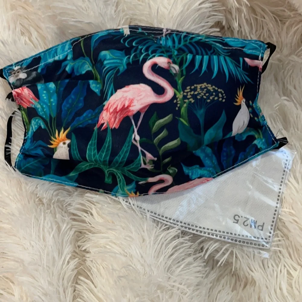 New Tropical flamingo face mask